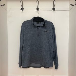 Mens Under Armour Blue Heathered Half Zip Pullover